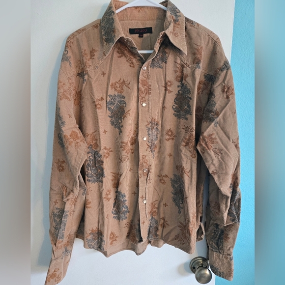 Mufti Tan Floral Button-up Size XXL - Picture 1 of 4